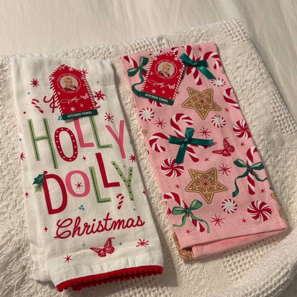Festive Christmas Kitchen COTTON tea Towels
